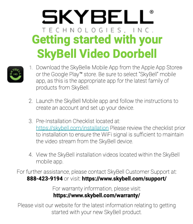 Skybell hd app store setup